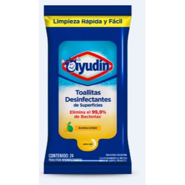 [AYUDIN TOALLITAS DESINFX24 FLOW PAC] Toallas Desinfectantes Aroma Limón Ayudin