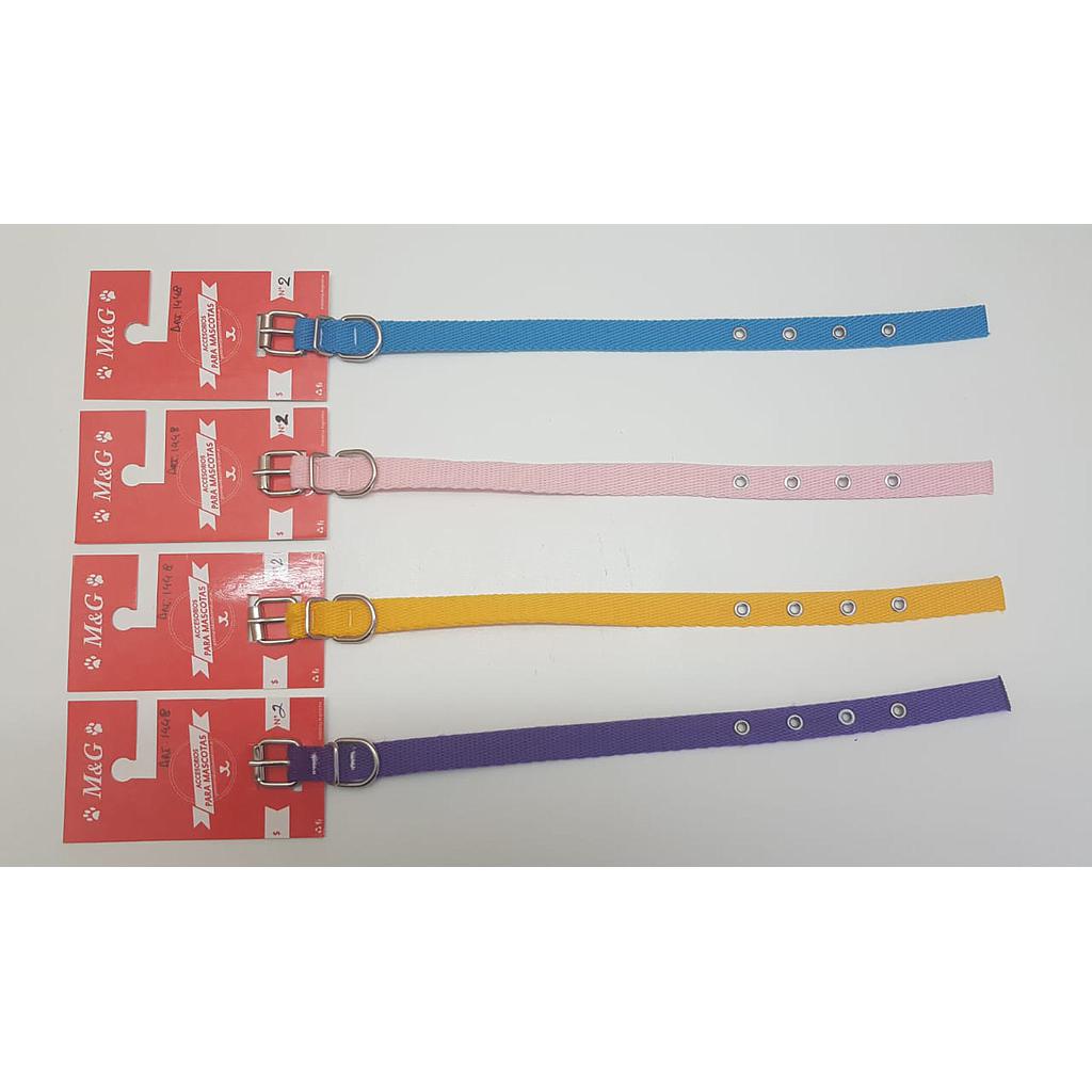 [00215350] Collar Liso Nylon nº 2 (1.5 x 35 Cm) (Rosa)