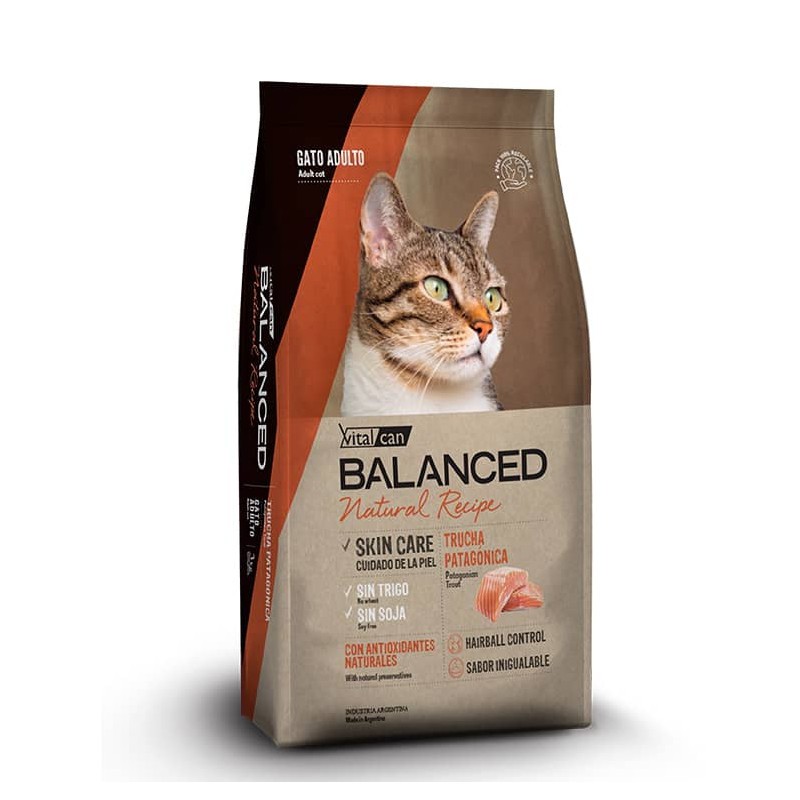 Balanced Natural Recipe Gato Adulto Trucha Patagonica x 15 Kg.