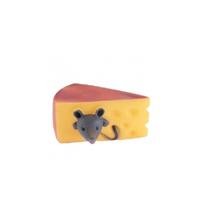 JUGUETE QUESO CON AGUJEROS Y RATON - PER-ROS