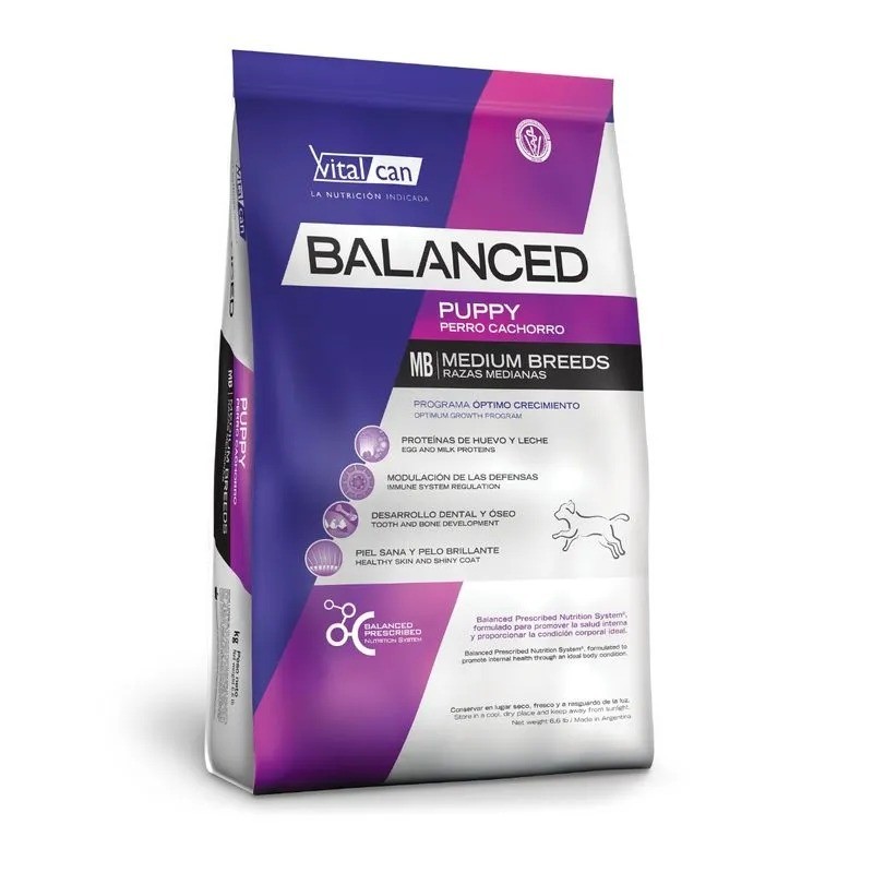 Balanced Perro Cachorro Raza Mediana x 3 kg.