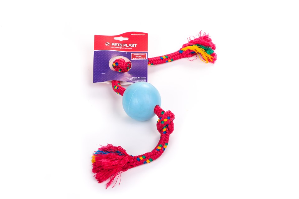 PELOTA DE GOMA CHICA CON SOGA ALPINA S901 8MMX65CM - PETS PLAST