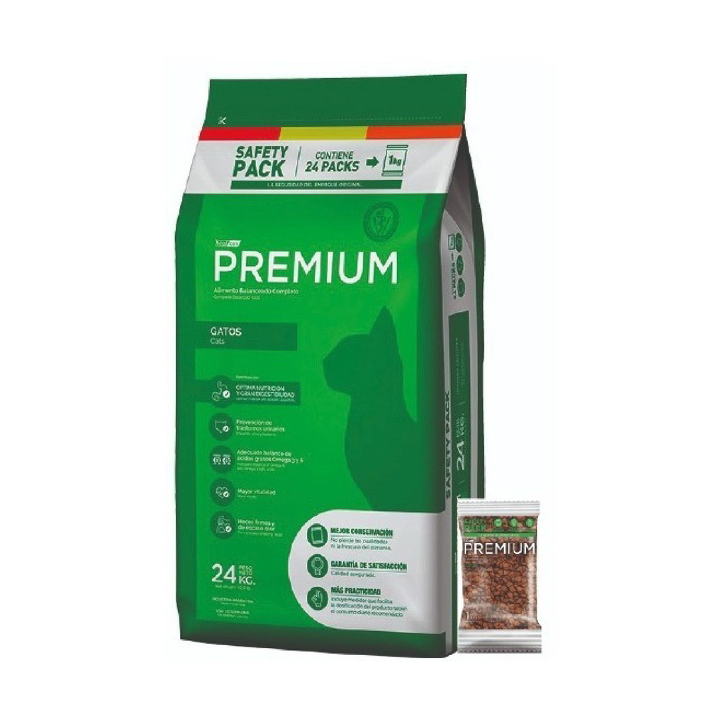 Premium Gato Adulto Safety Pack x 24 Kg.