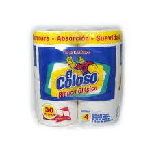 [EL COLOSO HIG.ECON.BCO.12X4 30MTS] Papel Higienico Blanco 12 Paquetes Por 4 Unidades De 30 Mts. x 10 Cm c/u